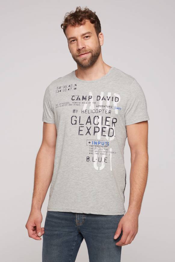 Soccx T-Shirt mit Print im Used Look granite melange