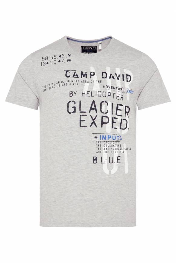 Soccx T-Shirt mit Print im Used Look granite melange Outlet