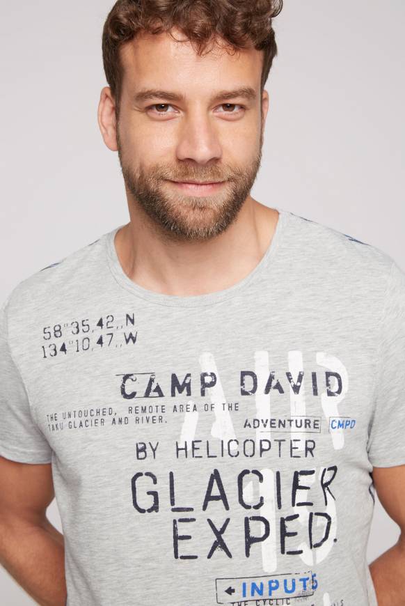 Soccx T-Shirt mit Print im Used Look granite melange Outlet