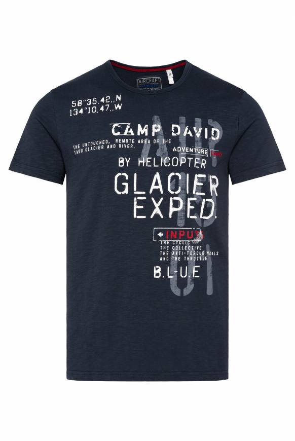 Soccx T-Shirt mit Print im Used Look blue navy Auslauf