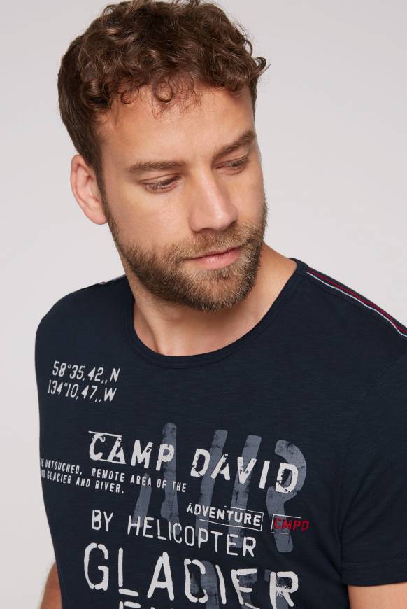 Soccx T-Shirt mit Print im Used Look blue navy Auslauf