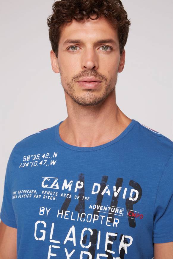 Soccx T-Shirt mit Print im Used Look strong blue Verkauf