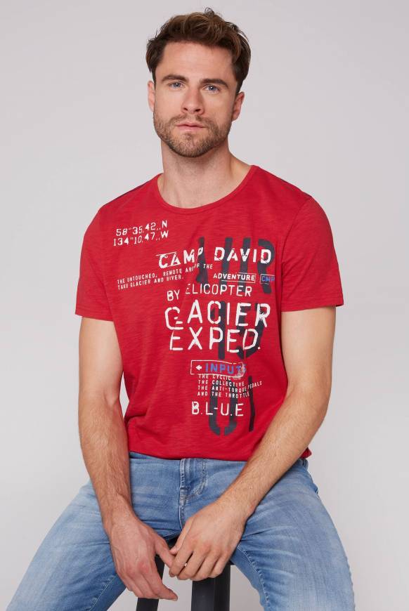 Soccx T-Shirt mit Print im Used Look flight red Angebote