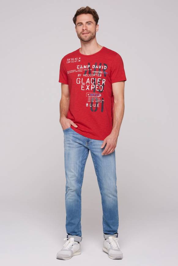 Soccx T-Shirt mit Print im Used Look flight red Angebote
