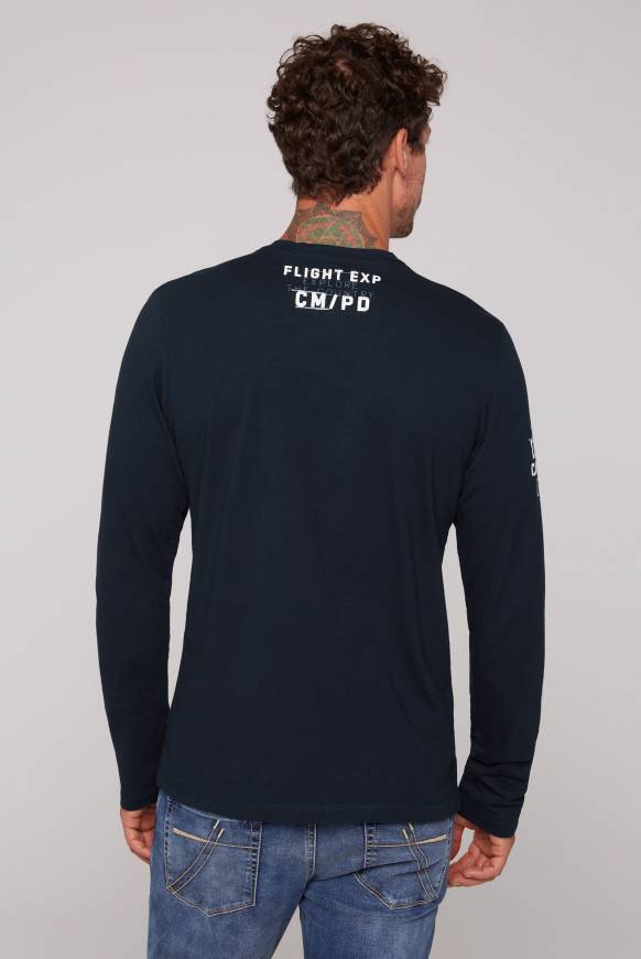 Soccx Langarmshirt mit Label-Applikationen blue navy Hotsell