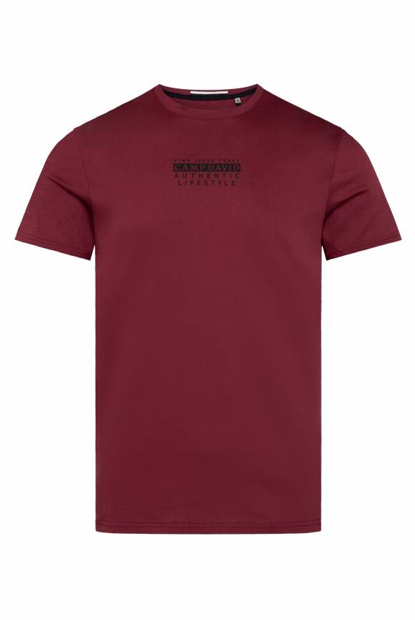 Soccx T-Shirt Rundhals mit Logo Print burgundy Schlussverkauf