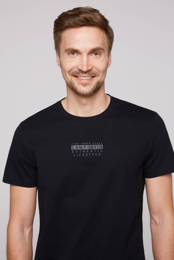 Soccx T-Shirt Rundhals mit Logo Print blue navy Günstiger Verkauf