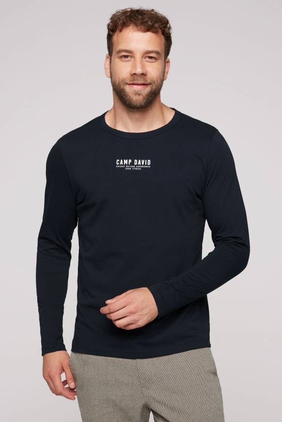 Soccx Longsleeve mit Logo Print blue navy