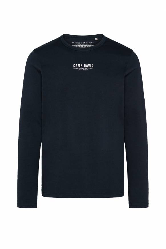 Soccx Longsleeve mit Logo Print blue navy Meist gekauft