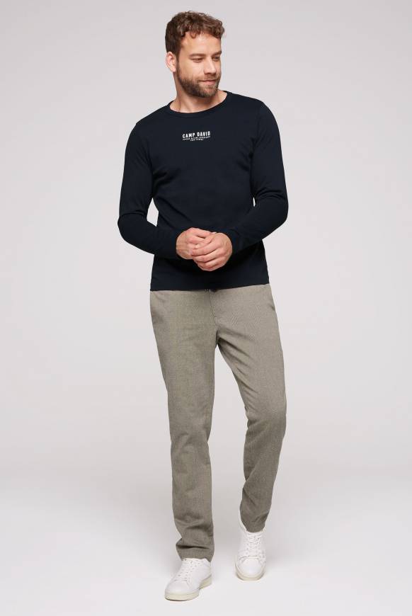 Soccx Longsleeve mit Logo Print blue navy Meist gekauft