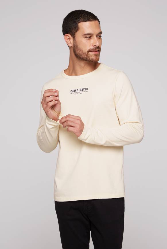 Soccx Longsleeve mit Logo Print ecru
