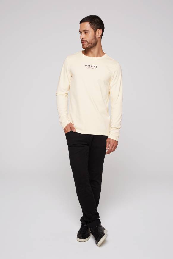 Soccx Longsleeve mit Logo Print ecru Blitzverkäufe