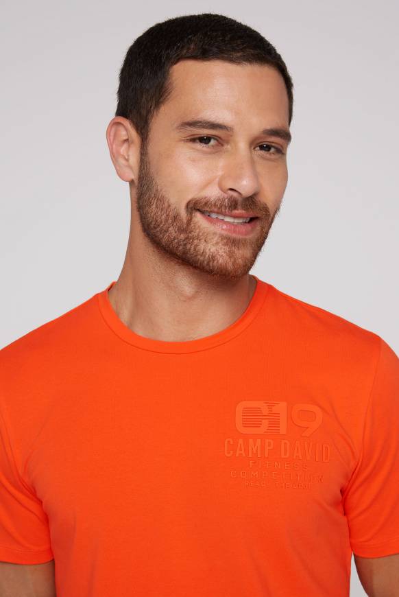 Soccx Sport-T-Shirt mit Artwork signal orange Auslauf