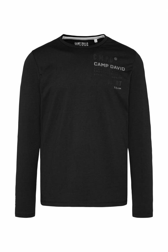 Soccx Langarmshirt mit reflektierendem Rücken-Print black Verkauf