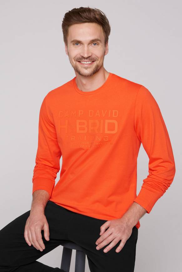 Soccx Langarmshirt mit Rubber Print signal orange Angebote