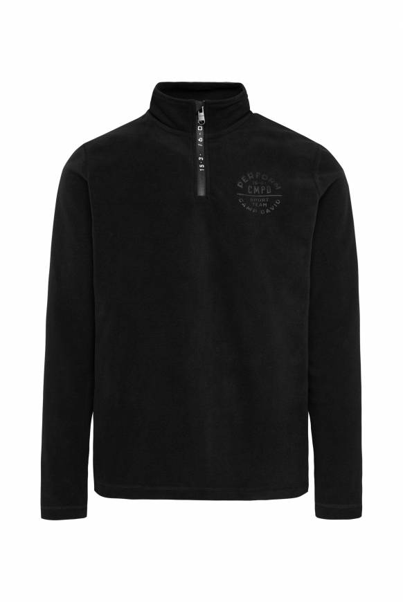 Soccx Troyer-Fleeceshirt mit Tapes und Prägedrucken black Hotsell