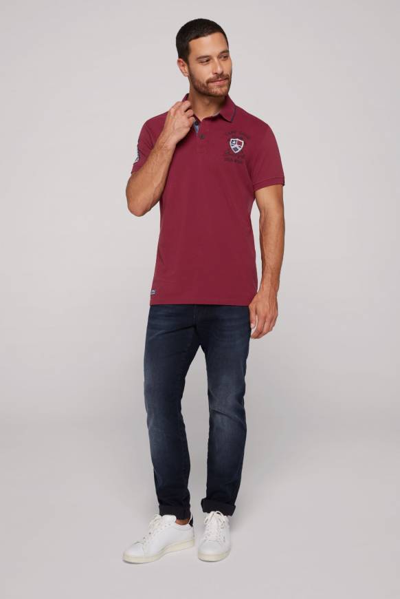 Soccx Pikee-Polo mit Label Patches und Stickereien burgundy Outlet