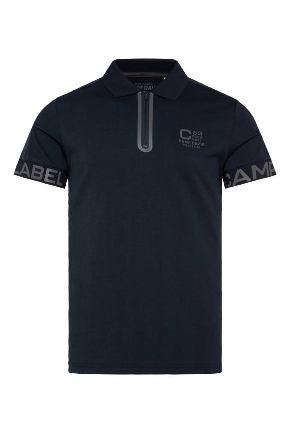 Soccx Kurzarmpolo mit Folienprints blue navy Angebote