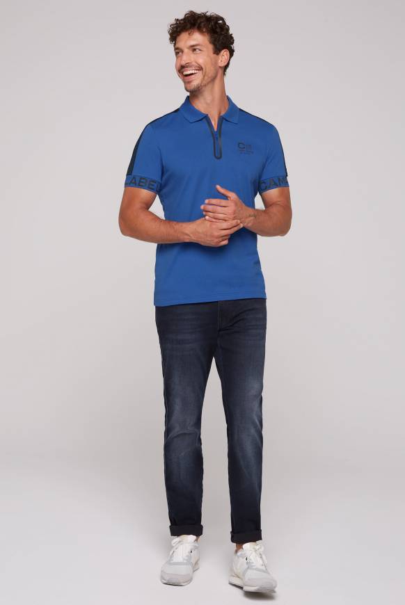 Soccx Kurzarmpolo mit Folienprints strong blue Hotsell