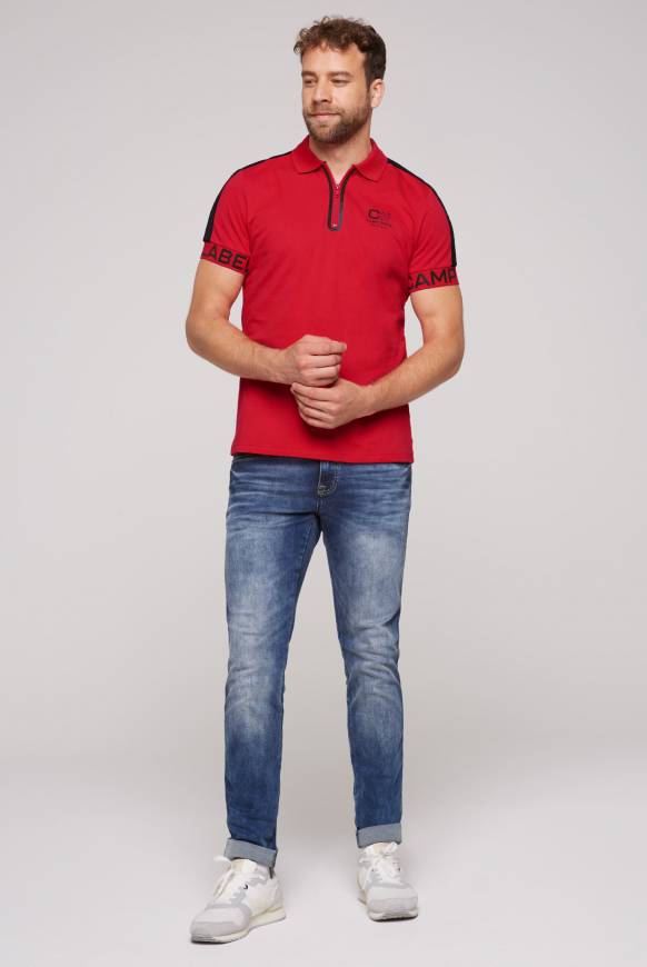 Soccx Kurzarmpolo mit Folienprints flight red im Angebot
