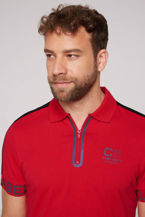 Soccx Kurzarmpolo mit Folienprints flight red im Angebot