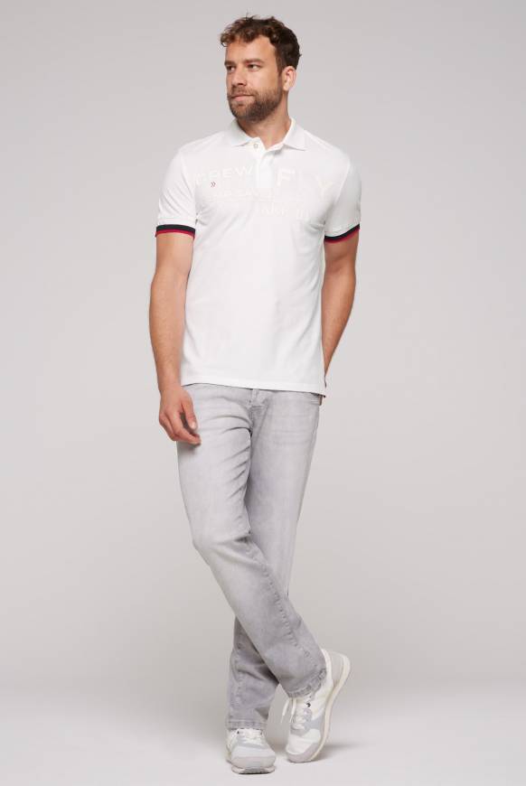 Soccx Pikee-Polo mit tonigem Rubber Artwork white Meist gekauft