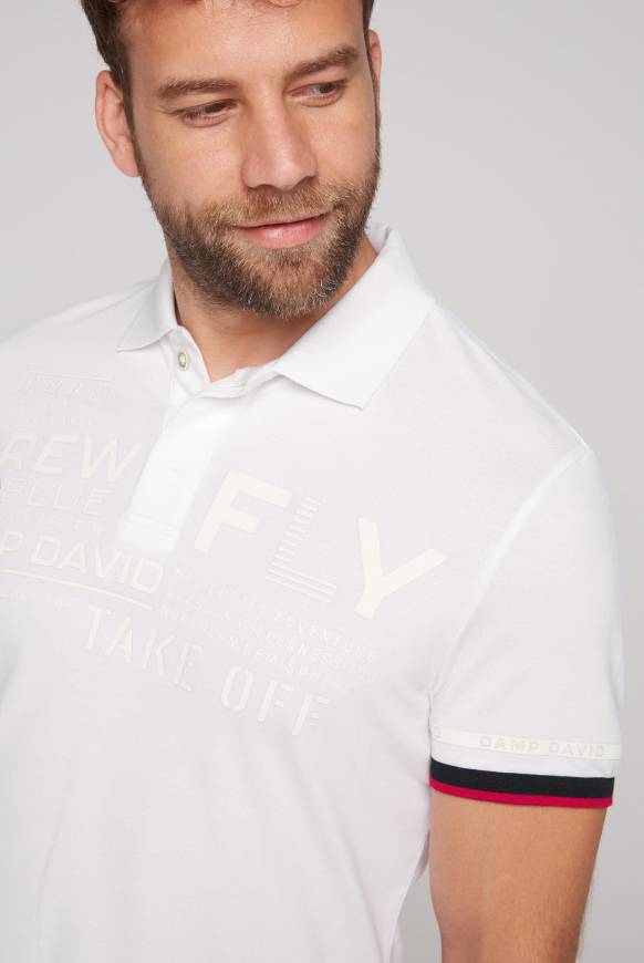 Soccx Pikee-Polo mit tonigem Rubber Artwork white Meist gekauft