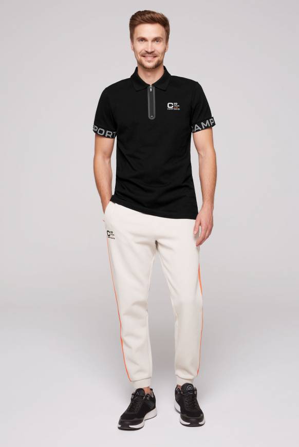 Soccx Poloshirt mit Zipper und reflektierenden Prints black Günstiger Verkauf