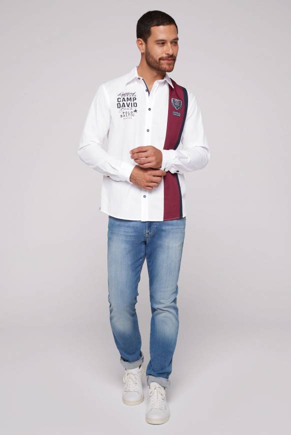 Soccx Langarmhemd mit Color-Blocking und Artworks opticwhite Blitzverkäufe