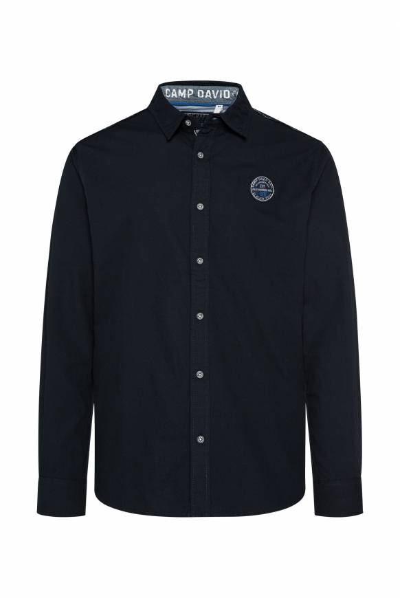 Soccx Langarmhemd mit Strukturstreifen blue navy Online