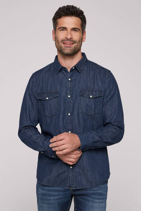 Soccx Jeanshemd Regular Fit blue vintage