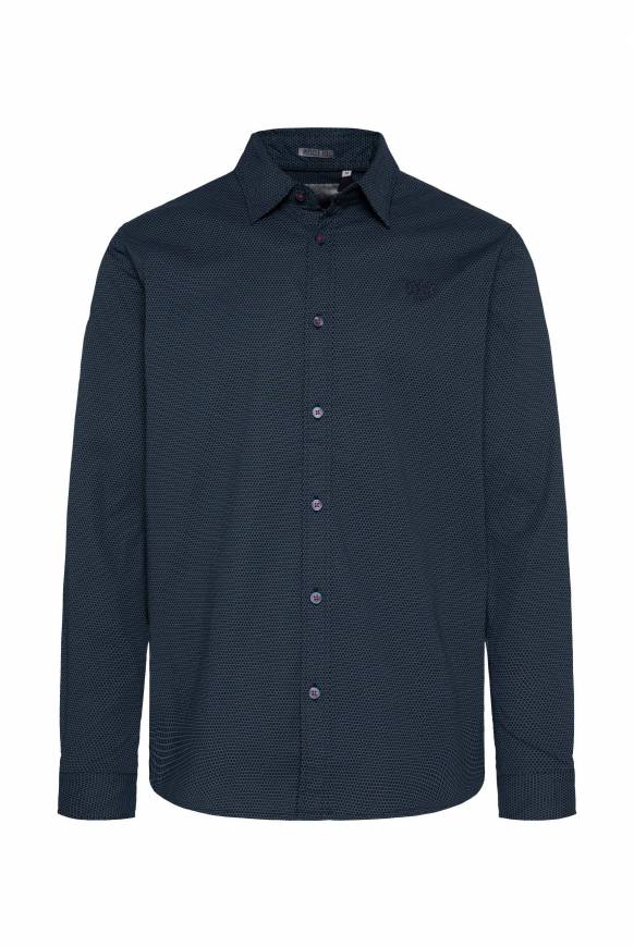 Soccx Langarmhemd mit filigranen All Over Print blue navy Angebote