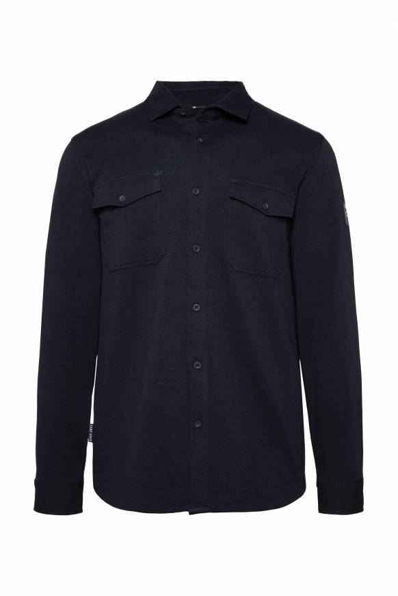 Soccx Langarmhemd mit Klappentaschen blue navy Schlussverkauf