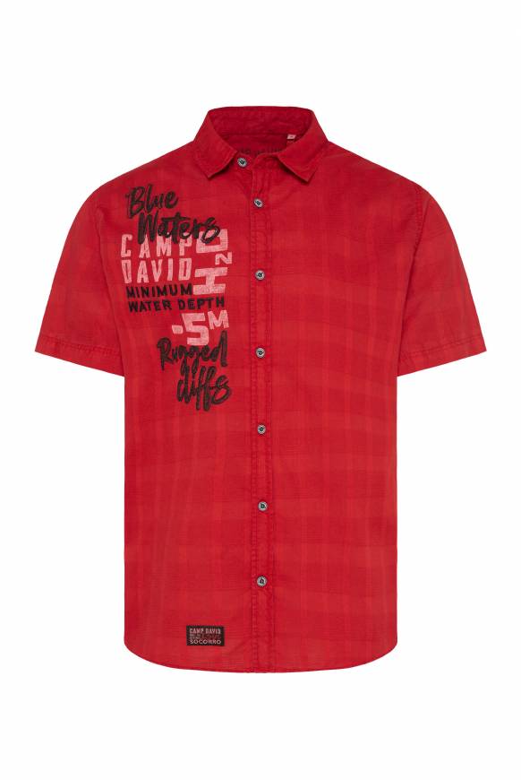Soccx Karohemd mit Print und Stickereien royal red Verkauf