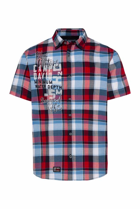 Soccx Karohemd mit Print und Stickereien royal red check Angebote