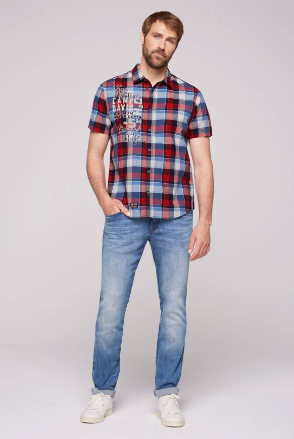 Soccx Karohemd mit Print und Stickereien royal red check Angebote