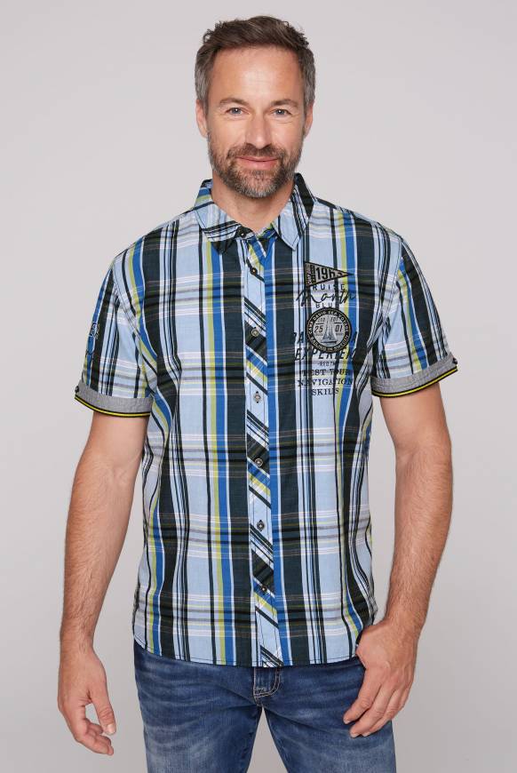 Soccx Karohemd mit kleineren Artworks summer blue Hotsell