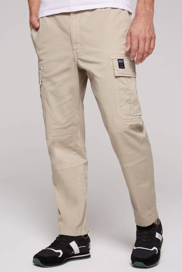 Soccx Cargohose mit Klappentaschen neutral beige