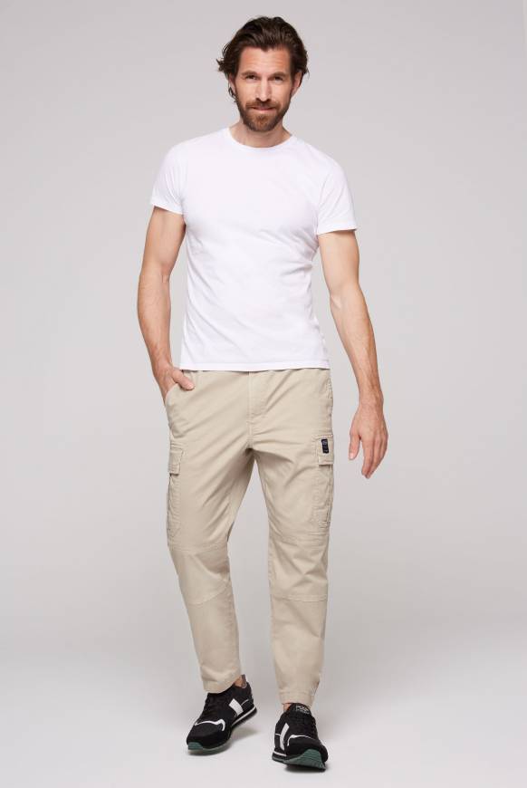 Soccx Cargohose mit Klappentaschen neutral beige im Angebot
