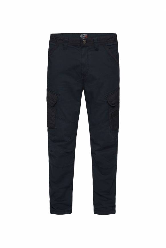 Soccx Cargohose mit Taschen im tonigen Materialmix blue navy Outlet