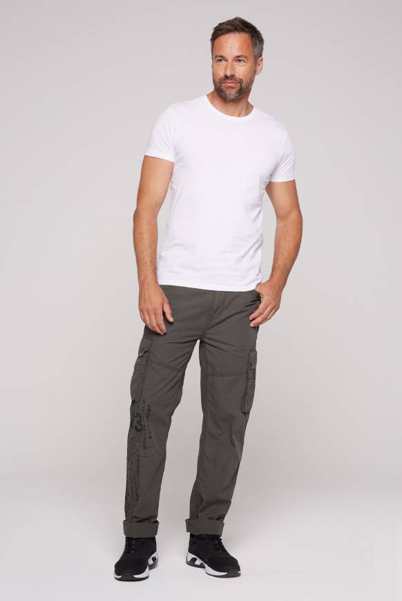 Soccx Leichte Cargohose mit Label Prints mud Verkauf