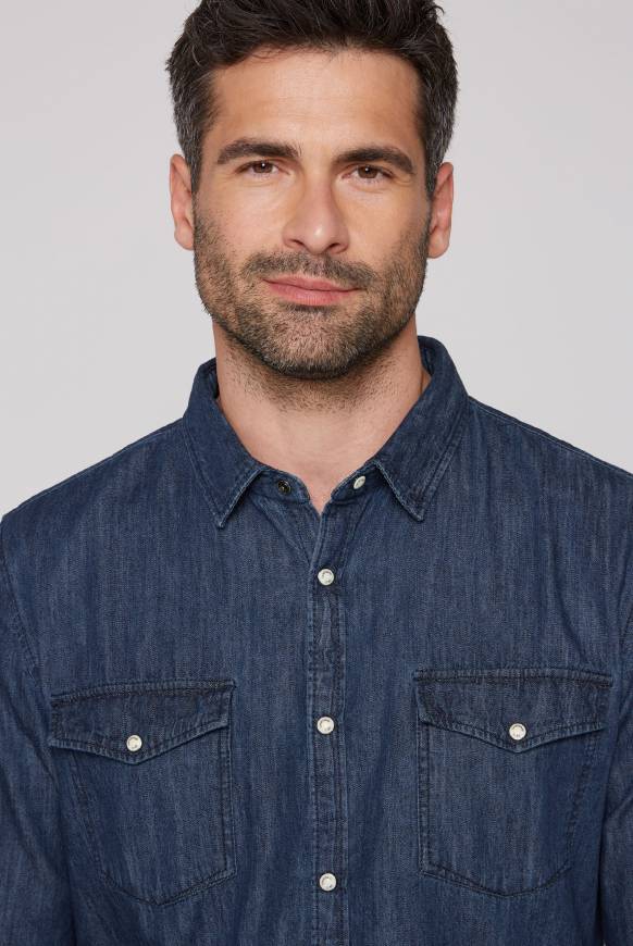 Soccx Jeanshemd Regular Fit blue vintage Online