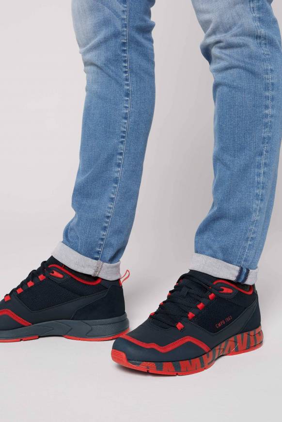 Soccx Power Sneaker im Materialmix mit XL-Logo navy / red Hotsell