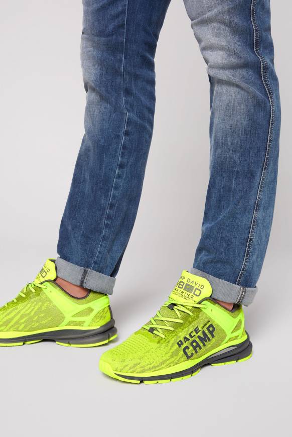 Soccx Running Sneaker mit Knit-Design und Rubber Logo neon lime Auslauf