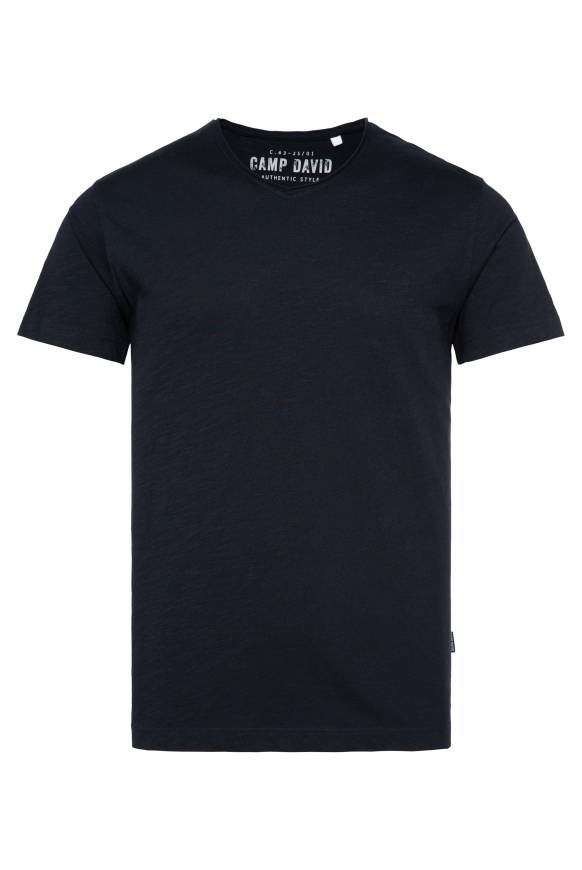 Soccx Basic T-Shirt V-Neck mit Used-Kante blue navy Angebote