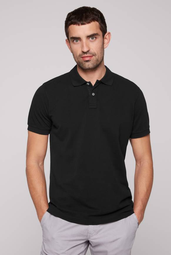 Soccx Basic Pikee-Polo mit Trikotkragen black