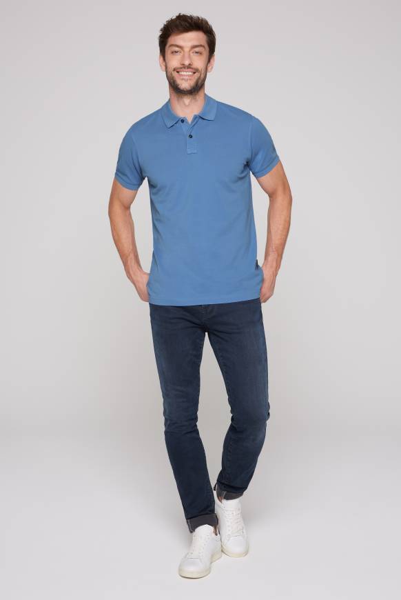 Soccx Basic Pikee-Polo mit Trikotkragen sky blue Blitzverkäufe