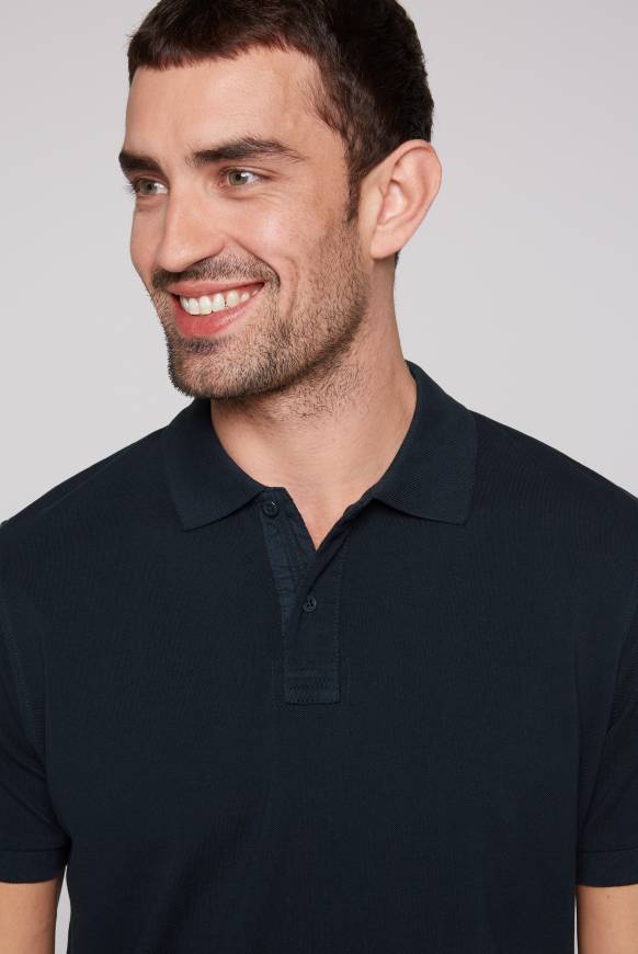 Soccx Basic Pikee-Polo mit Trikotkragen blue navy Online