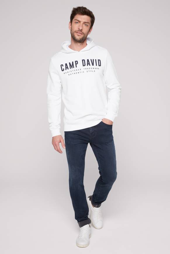 Soccx Basic Hoodie mit Logo Print opticwhite Online Outlet