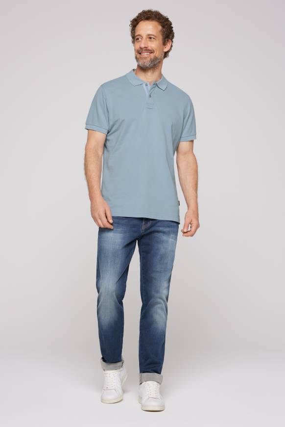 Soccx Basic Pikee-Polo mit Trikotkragen new blue Auslauf